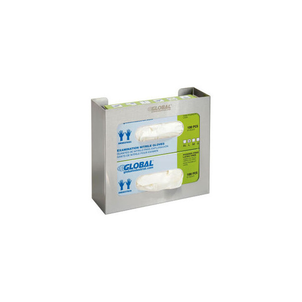 Global Industrial Double Stainless Steel Glove Box Holder 11""W x 3-3/4""D x 10"