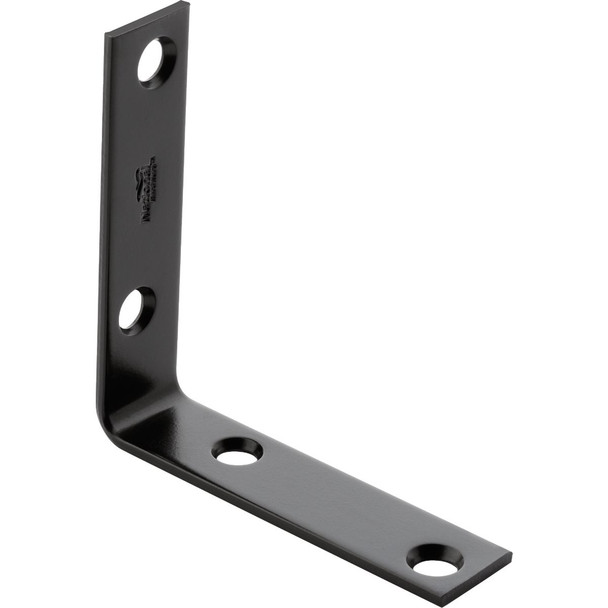 National Hardware 3 In. x 3/4 In. Black Corner Brace N275-705