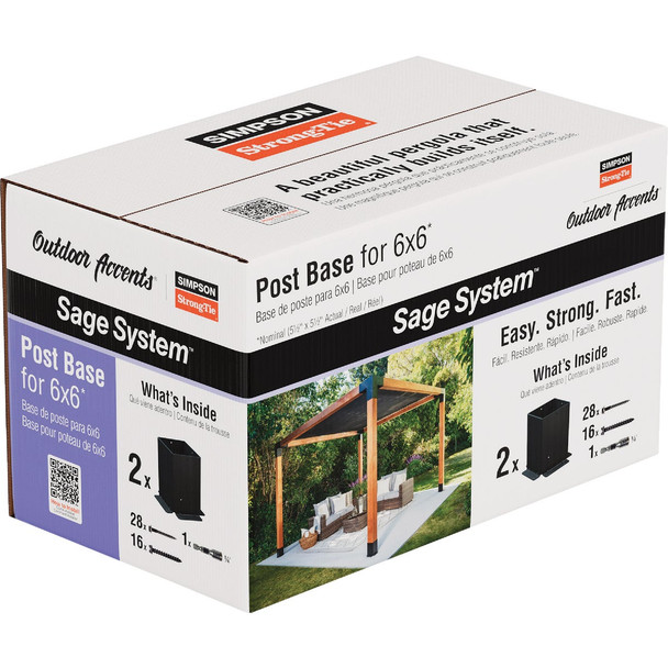 Outdoor Accents 2pk Sage Post Base 6x6 SAGE-B66-KT2