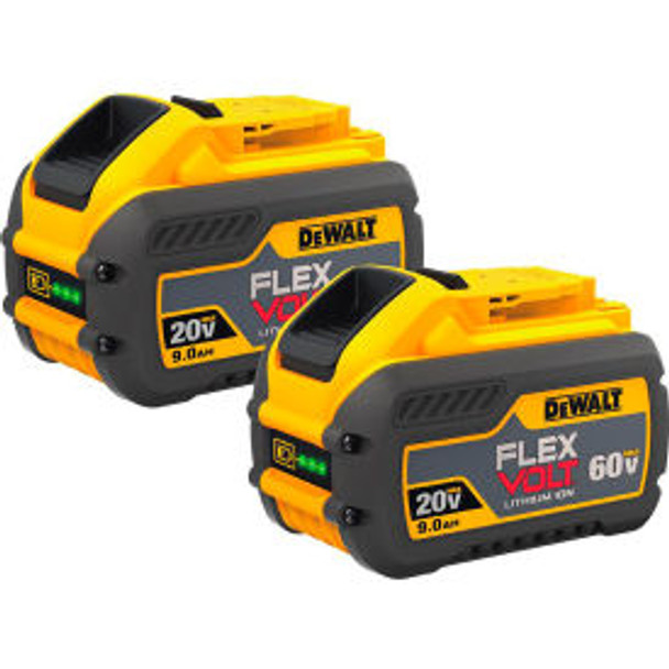 DeWALT DCB609-2 20/60V Li-Ion Flexvolt Battery 9Ah Extended Capacity 2Pk