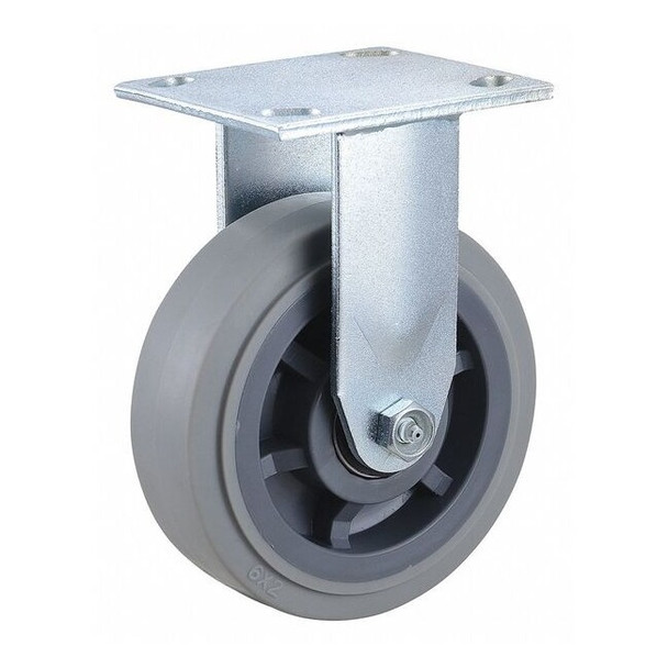Manufacturer Varies Rigid Plate Caster,TPR,6 in.,600 lb. 18XS06228R