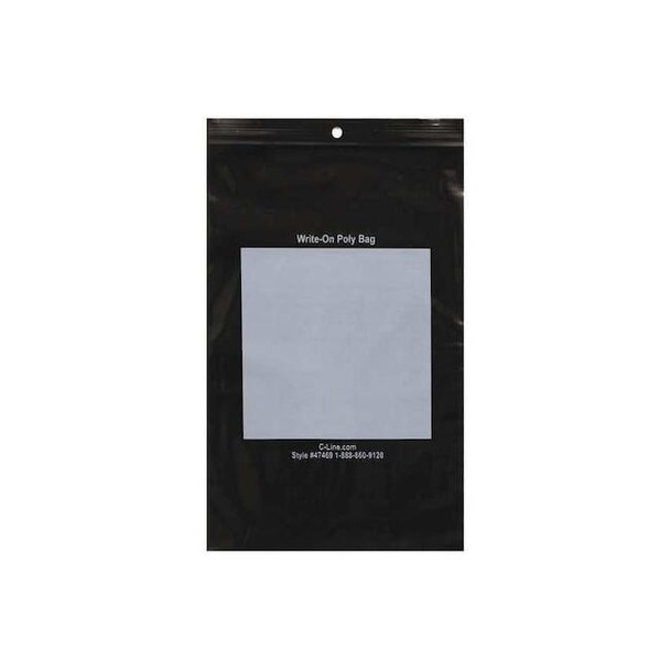 C-Line Products Recloseable Poly Bags, 6" x 9", Black, 1000 PK 47469