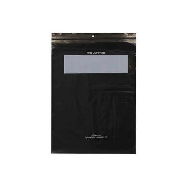 C-Line Products 8-1/2" x 11" Black Write-On Poly Bags, 1000/BX 47491