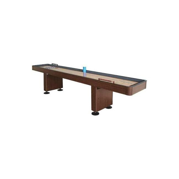 Hathaway Challenger 12-Ft Shuffleboard Table w/ Storage-Walnut Finish BG1212