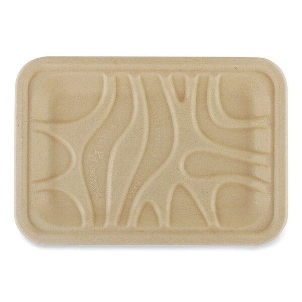 World Centric Fiber Trays, 5.7 x 8.2 x 0.6, Natural, Paper, 500PK TR-SC-2S-LFS