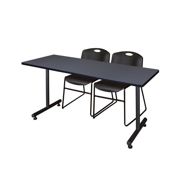 Kobe Rectangle Mobile table, 72" W, 72" H, Laminate Top, Gray MKTRCT7224GY44BK