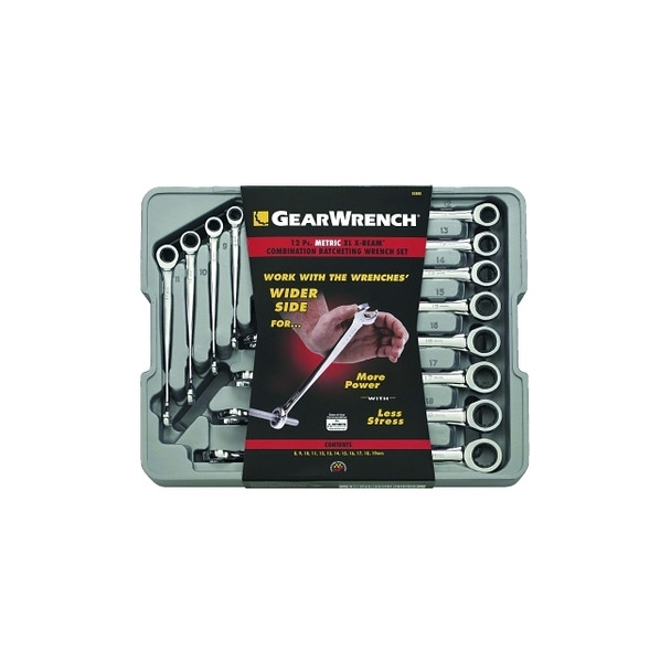 12 Pc. XL X-Beam Combination Ratcheting Wrench Sets, Metric