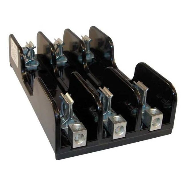 Open Fuse Block, 61 to 100A Amp Range, 600V AC/DC Volt Rating, 3 Poles, Box Lug