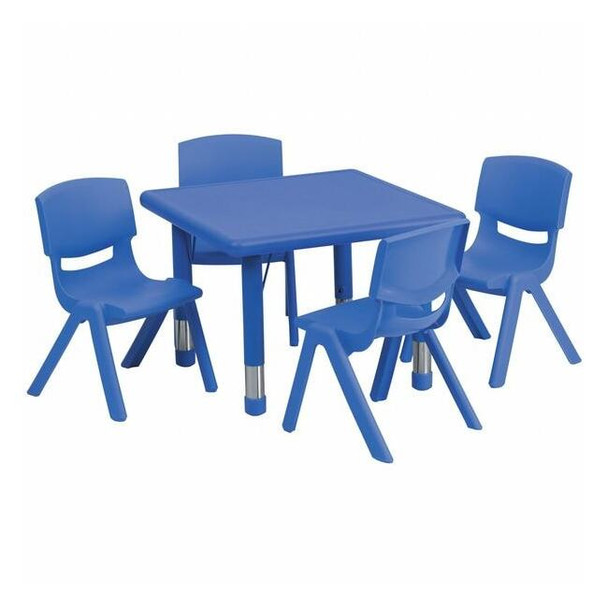 Square Activity Table, Plastic, Steel, Blue