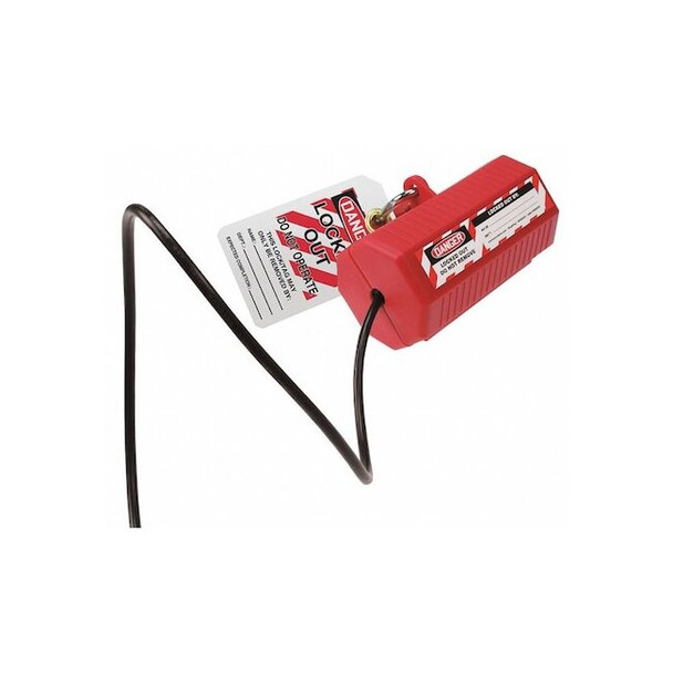 Accuform Plug Lockout,Red,3/8" Shackle dia. KDD230