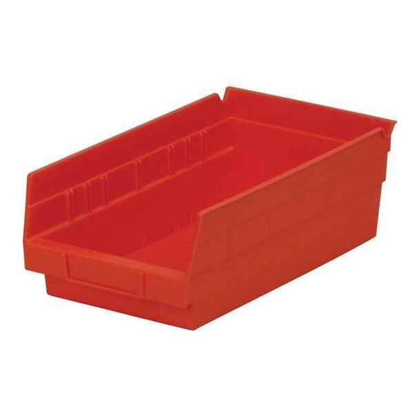 Akro-Mils® Shelf Bin, 11 5/8"L x 4"H x 6 5/8"W, Red, 1/Each