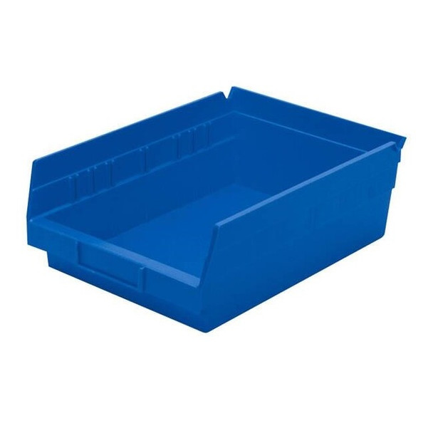 Akro-Mils® Shelf Bin, 11 5/8"L x 4"H x 8 3/8"W, Blue, 1/Each