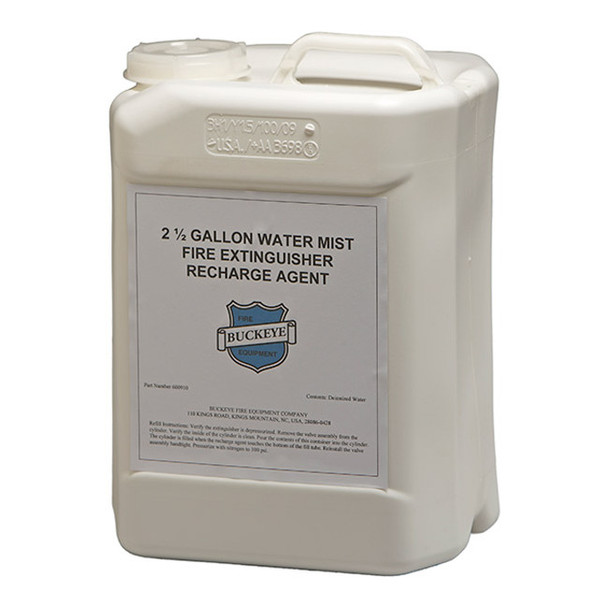 Buckeye Water Mist Recharge Agent, 2.5 gal, 13"H x 9 1/4"W x 7 1/2"D, 1/Each