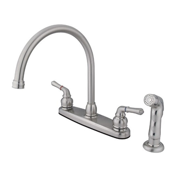 FB798SP 8" Centerset Kitchen Faucet with, Manual, 8" Mount, 4 Hole