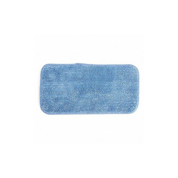 Flat Mop Pad, Hook-and-Loop Connection, Blue, Microfiber, PK12, 2504-SPH-MFP-11B