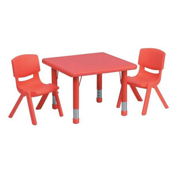Square Activity Table, Plastic, Steel, Red