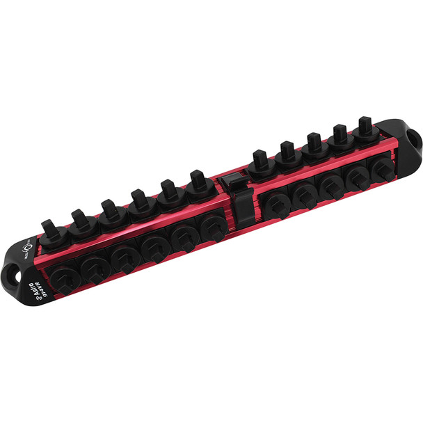 1/4" Drive V12 Locking Magnetic Socket Organizer for 22 Sockets + Ratchet - Red 914VR