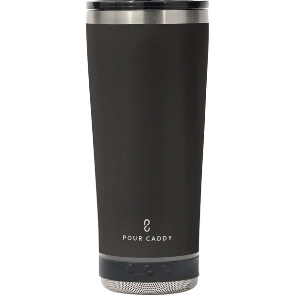 Pour Caddy Go Caddy 18 Oz. Black Insulated Tumbler with Speaker GC-18-BLK