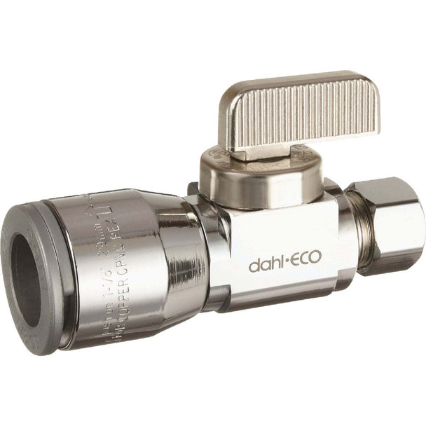 dahl 1/2 In. QUICK-GRIP x 3/8 In. OD Comp Straight Plated Supply Stop 511-QG3-31