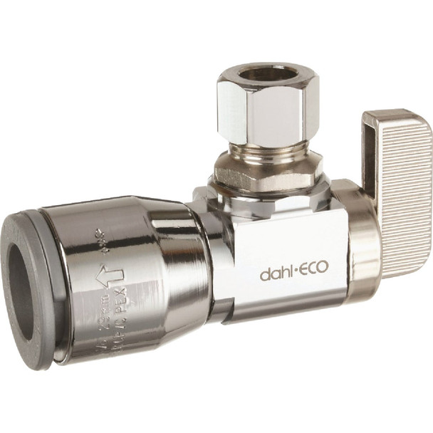 dahl 1/2 In. QUICK-GRIP x 3/8 In. OD Comp Angle Plated Supply Stop 611-QG3-31