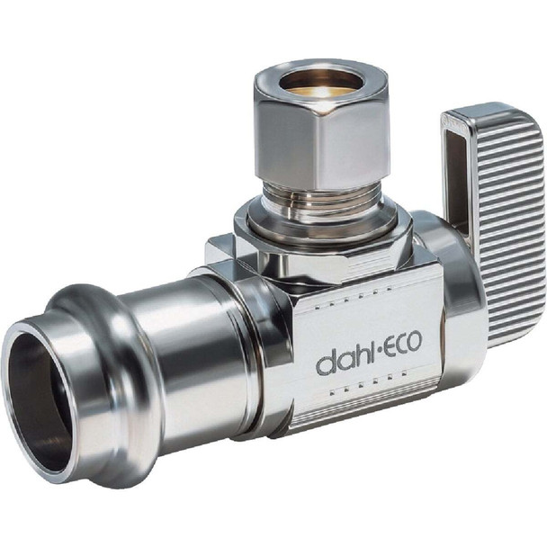 dahl 1/2 In. Female Press x 3/8 In. OD Comp Angle Plated Supply Stop 611-FP3-31