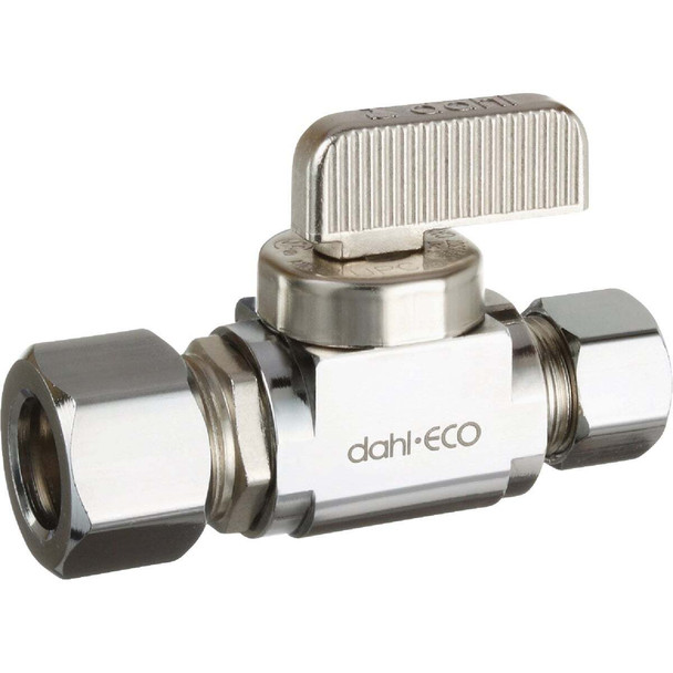 dahl 1/2 In. OD Comp x 3/8 In. OD Comp Straight Plated Supply Stop 511-32-31-BAG