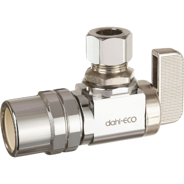 dahl 1/2 In. Fem CPVC x 3/8 In. OD Comp Angle Plated Supply Stop 611-46-31-BAG