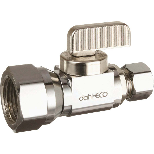 dahl 1/2 In. FIP x 3/8 In. OD Comp Straight Plated Supply Stop 511-53-31-BAG