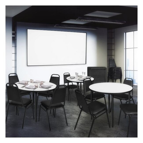 Regency Dining Cushioned Restaurant Stackable Chair (8 pack)- Black 8029BK8PK