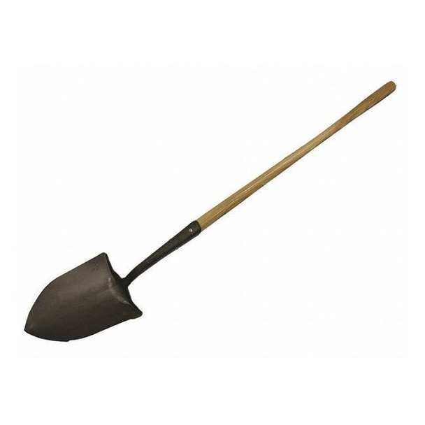 Fire Shovel, High Carbon Steel Blade, 38 in L Gray Wood Handle