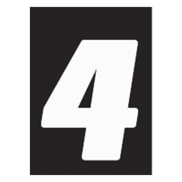Hardline Products Number Label,Vinyl,5-1/2 in. H,No. 4,PK3 DB53W-4