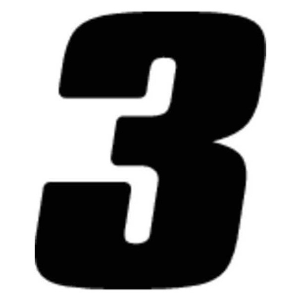 Hardline Products NumberLabel,Vinyl,4inH,2-3/4inW,PK12 DB412B-3