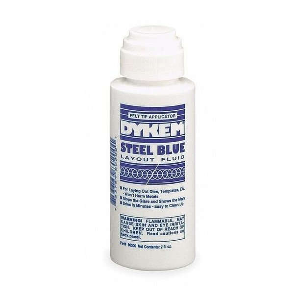 Dykem Layout Fluid, Steel Blue, 2 fl oz, Felt Applicator Bottle, Blue 80200