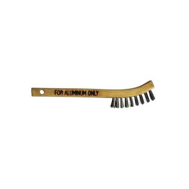 Wire Cleaning Brush,8",Stainless Steel, 4-7/8" L Handle, 3-1/8" L Brush, Wood