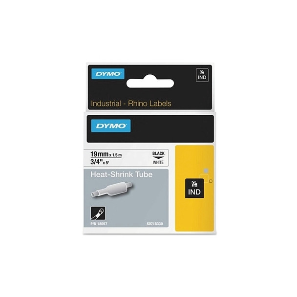 Heat-Shrink Tube, 3/4 in W x 5 ft L, Black on White Pack of 5