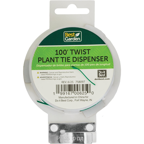 Best Garden 100 Ft. Twist Plant Tie Dispenser Pack GT014-758097 Best Garden 100 Ft. Twist Plant Tie Dispenser Pack GT014-758097