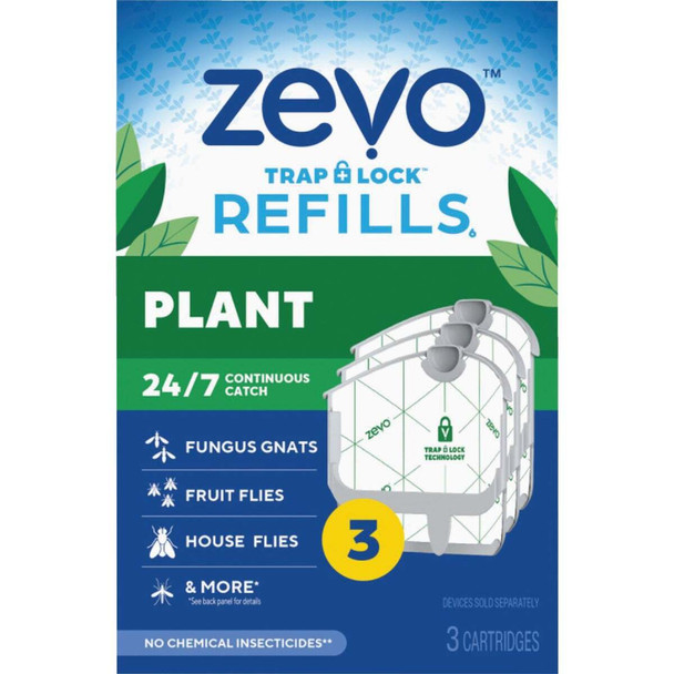 Zevo Indoor Plant Insect Trap Refill Kit (3-Pack) 810121291177