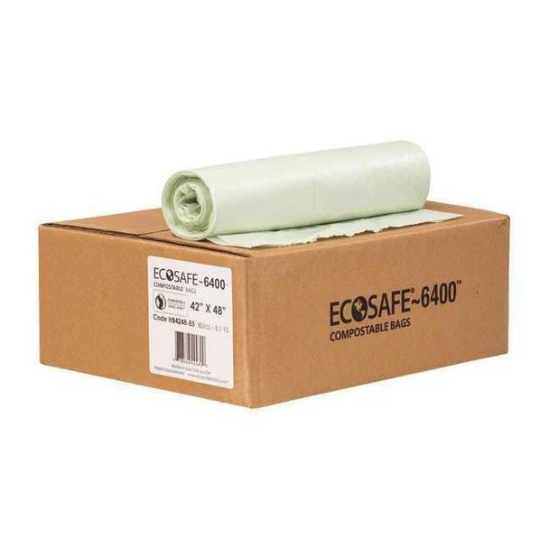 55 gal Trash Bags, 42 in x 48 in, Extra Heavy-Duty, 0.85 mil, Green