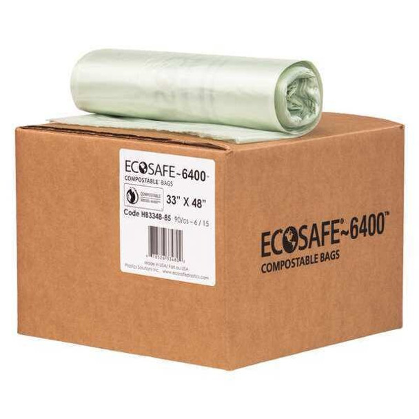 Ecosafe-6400 Trash Bags, Grn, PK90 HB3348-8 Ecosafe-6400 Trash Bags, Grn, PK90 HB3348-8
