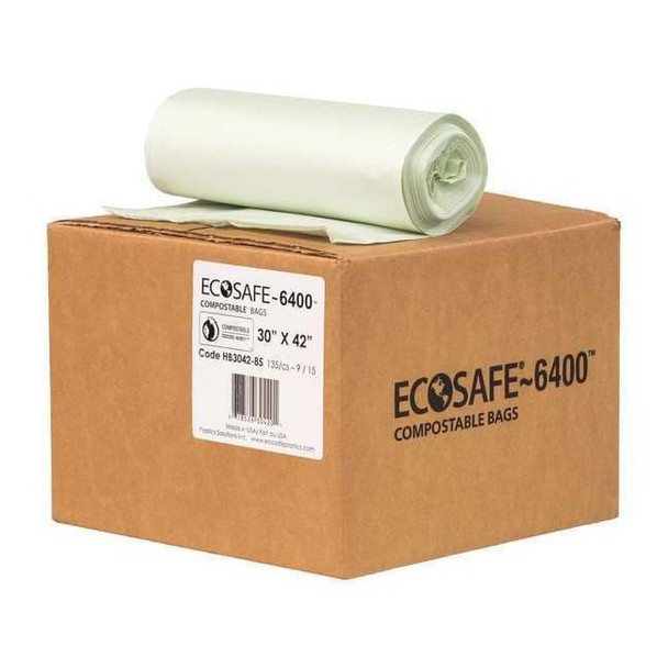 35 gal Trash Bags, 30 in x 42 in, Extra Heavy-Duty, 0.85 mil, Green