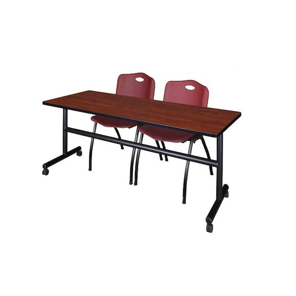Kobe Rectangle FlipTop Table, 72" W, 29" H, Laminate Top, Cherry MKFT7230CH47BY