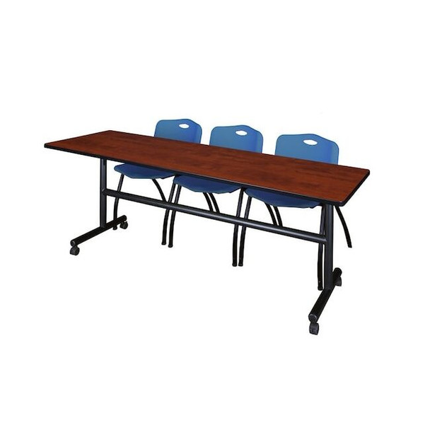 Kobe Rectangle FlipTop Table, 84" W, 29" H, Laminate Top, Cherry MKFT8424CH47BE