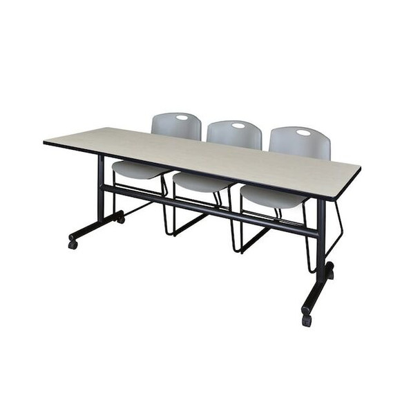 Kobe Rectangle FlipTop Table, 84" W, 29" H, Laminate Top, Maple MKFT8424PL44GY