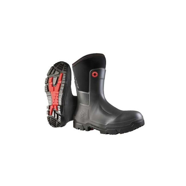 Unisex Craftsman Mid Rubber Boot, Plain Toe, Black, Men's 5, Women's 7