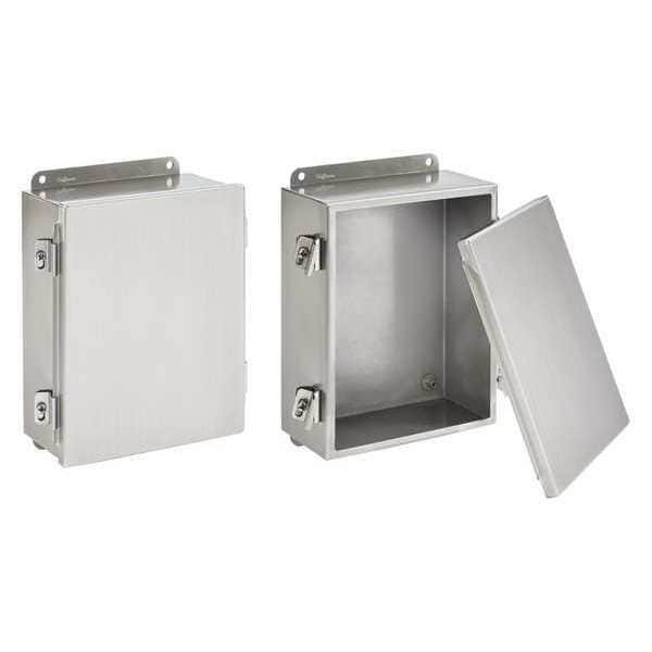 Screw Down Clamps Electrical Enclosures, 12 in H, 6 in D, 10 in W, 12, 3R, 4, 4X