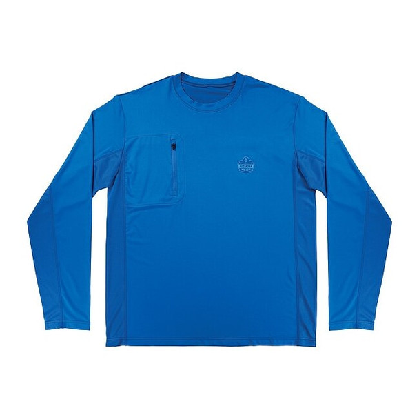 Ergodyne Cooling Long Sleeve Sun Shirt with UV Protection, Blue, 2XL 6689
