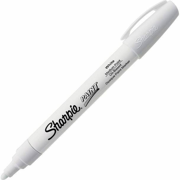 Sharpie Oil-Based Paint Marker - Medium Point - White Ink - Oil Based - 1 Each