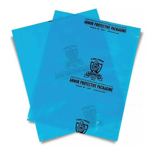 Armor Poly VCI Bags, 10" x 8", 4 mil, Blue, None, 1000 PK PB4B0810IC