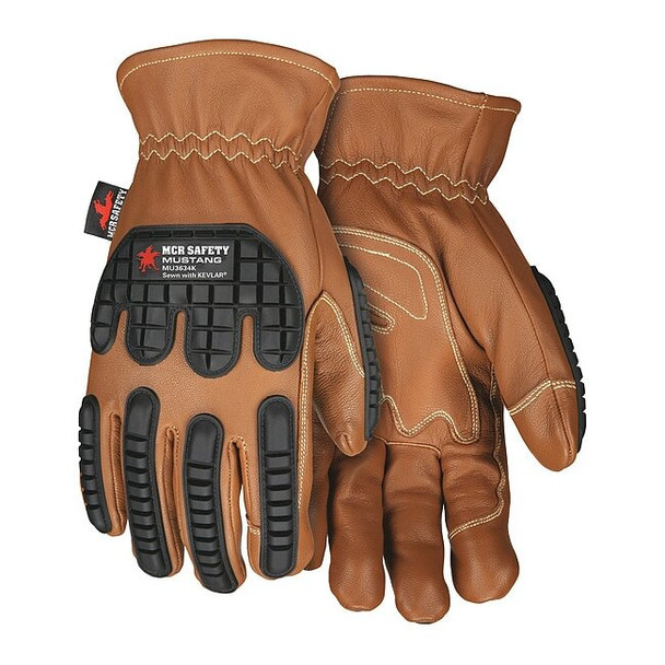 Mcr Safety Leather Gloves, Cut Level A4 ,M 1 PR MU3634KM