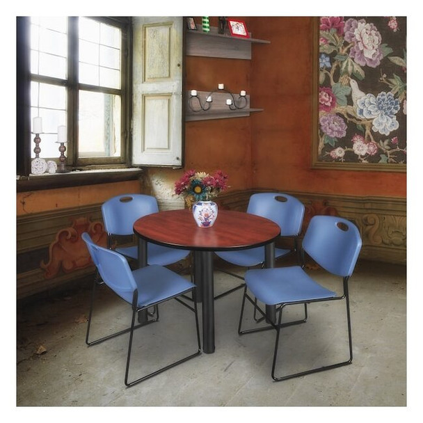 Kee Round Table & Chair Set, Wood, Metal, Polypropylene Top